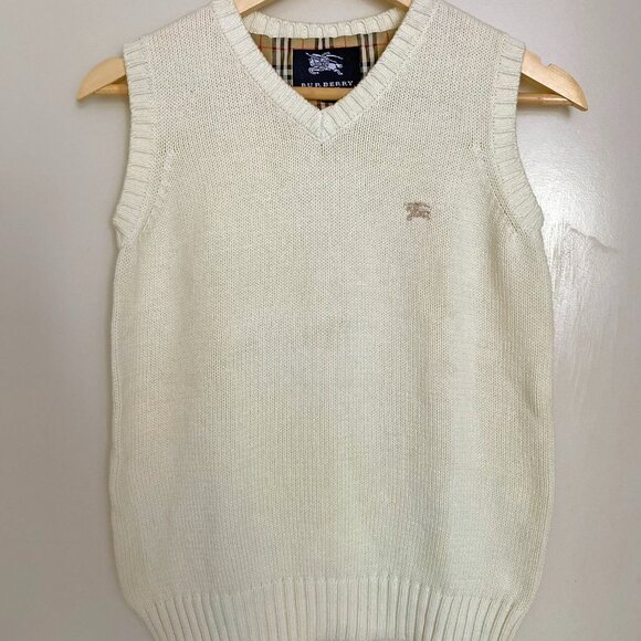 Burberry London V-Neck Knit Sweater Vest, M - Picture 1 of 5